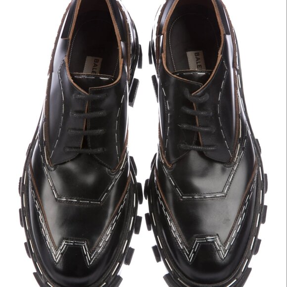 BALENCIAGA Staple-Trimmed Derby Oxfords Size: 6 | IT 36 | Black - Picture 3 of 8